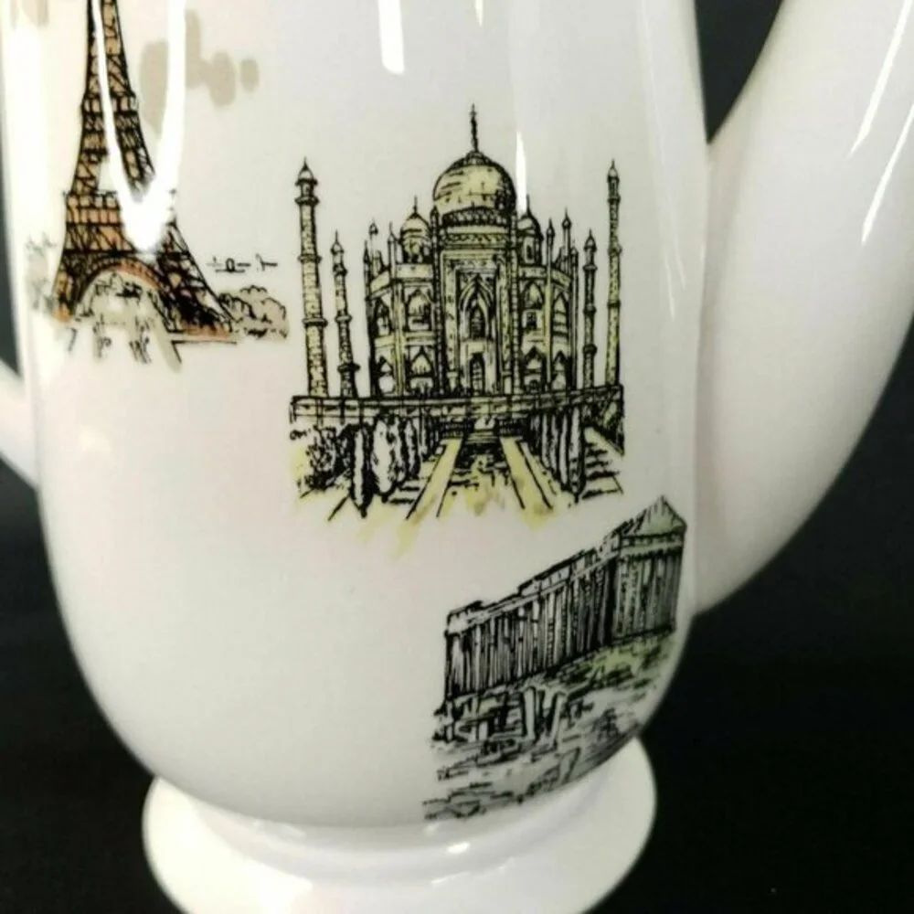 Kaysons‎ International Ironstone Coffee Tea Pot Fine China Japan MCM  Vtg 1966